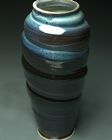 Blue and temmoku vase